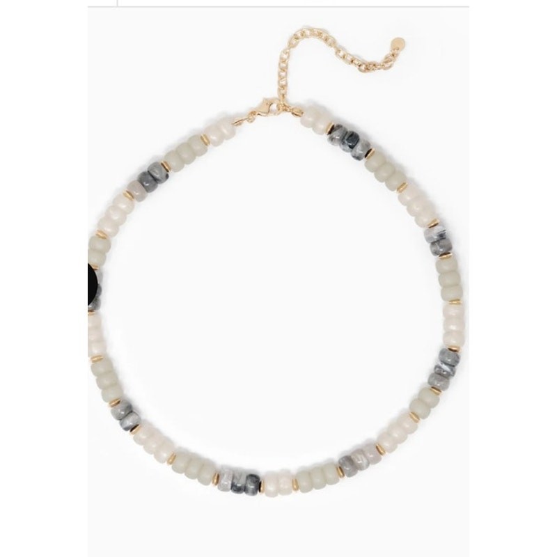 Sessori Multi- Color Beaded Necklace- Grey