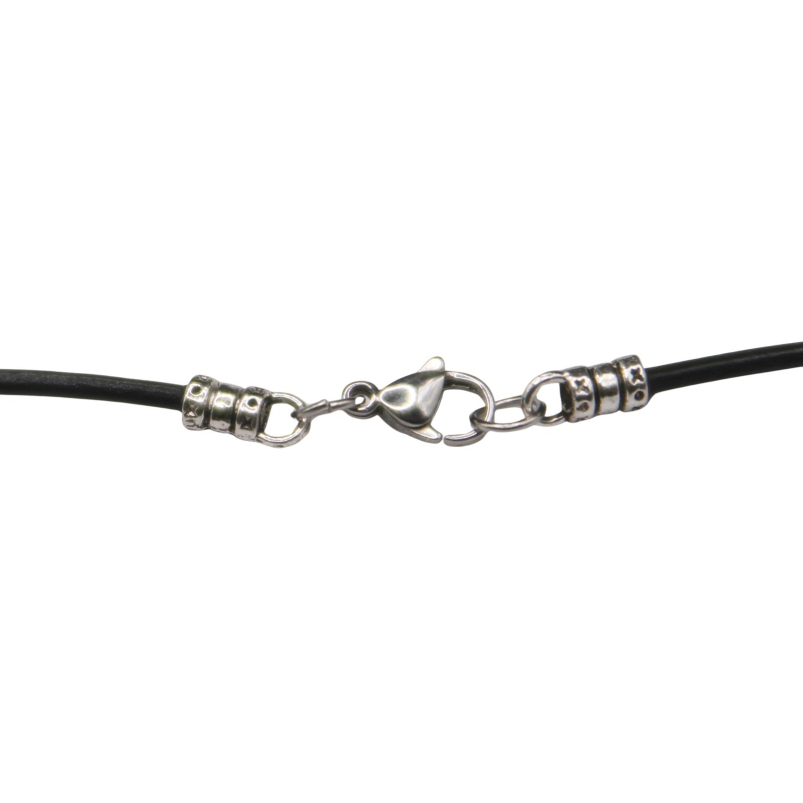 Snake Pendant Necklace – Hand Knotted Soft Black Leather Cord – Lobster Clasp