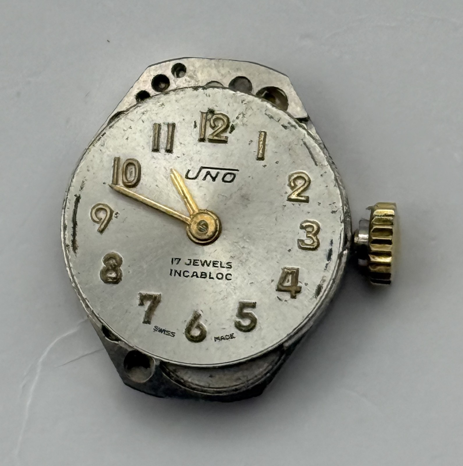 FHF 69-21 Watch Movement Uno 17 Jewels Swiss Manual Wind Parts Repair 15.3mm
