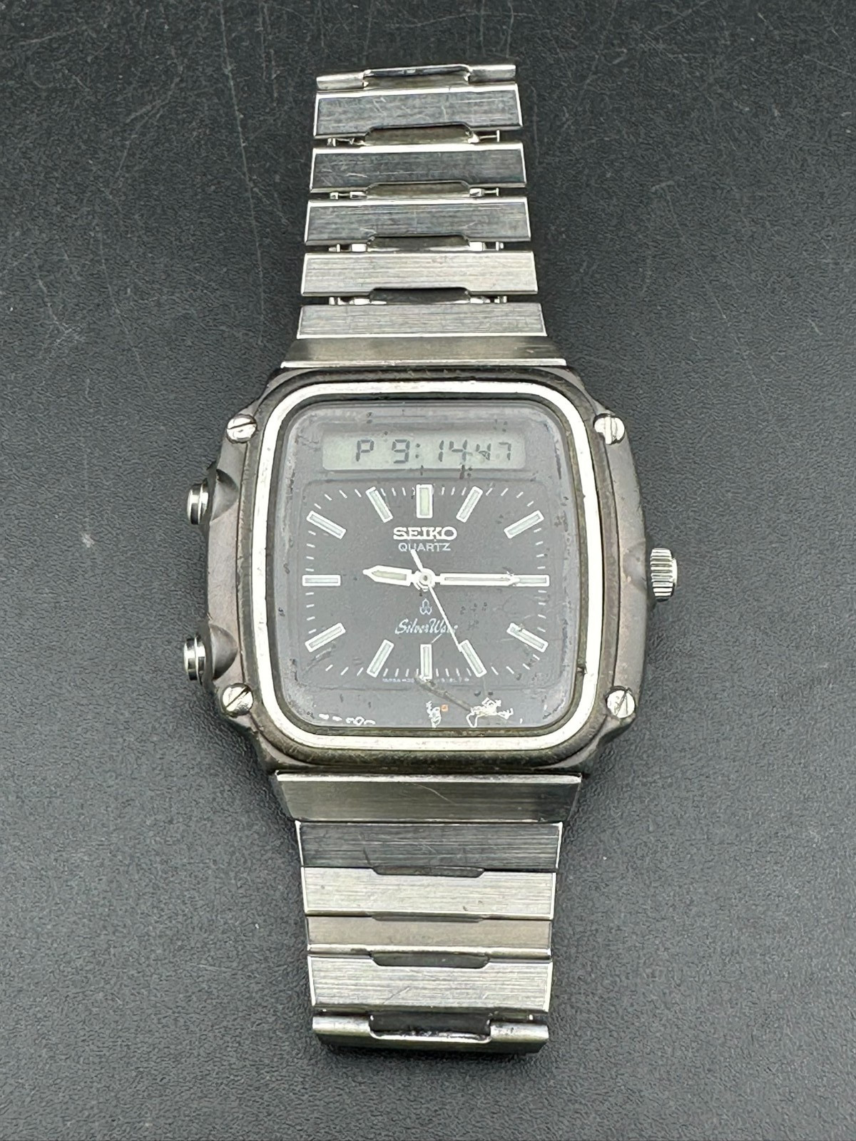 Seiko SilverWave Ana-Digi Men’s Black Dial Chrono Alarm Day Date 35mm H357-5120