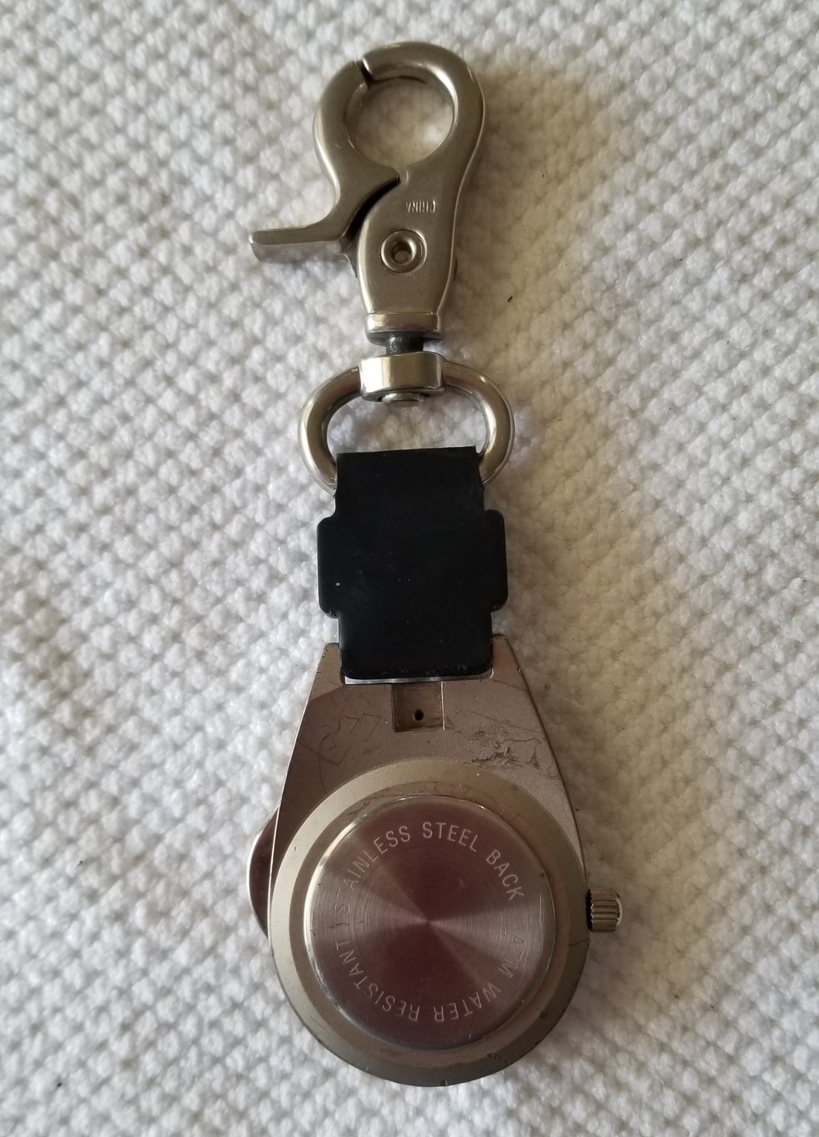 MUG Silver Tone Fob/Keychain Watch Carabiner w/Bottle Opener New Battery