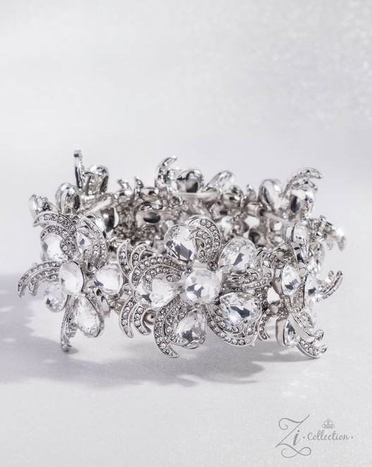 Paparazzi FLOWER ~ INDULGENT IDEAL 💎 WHITE Zi Collection Bracelet ~ NWT