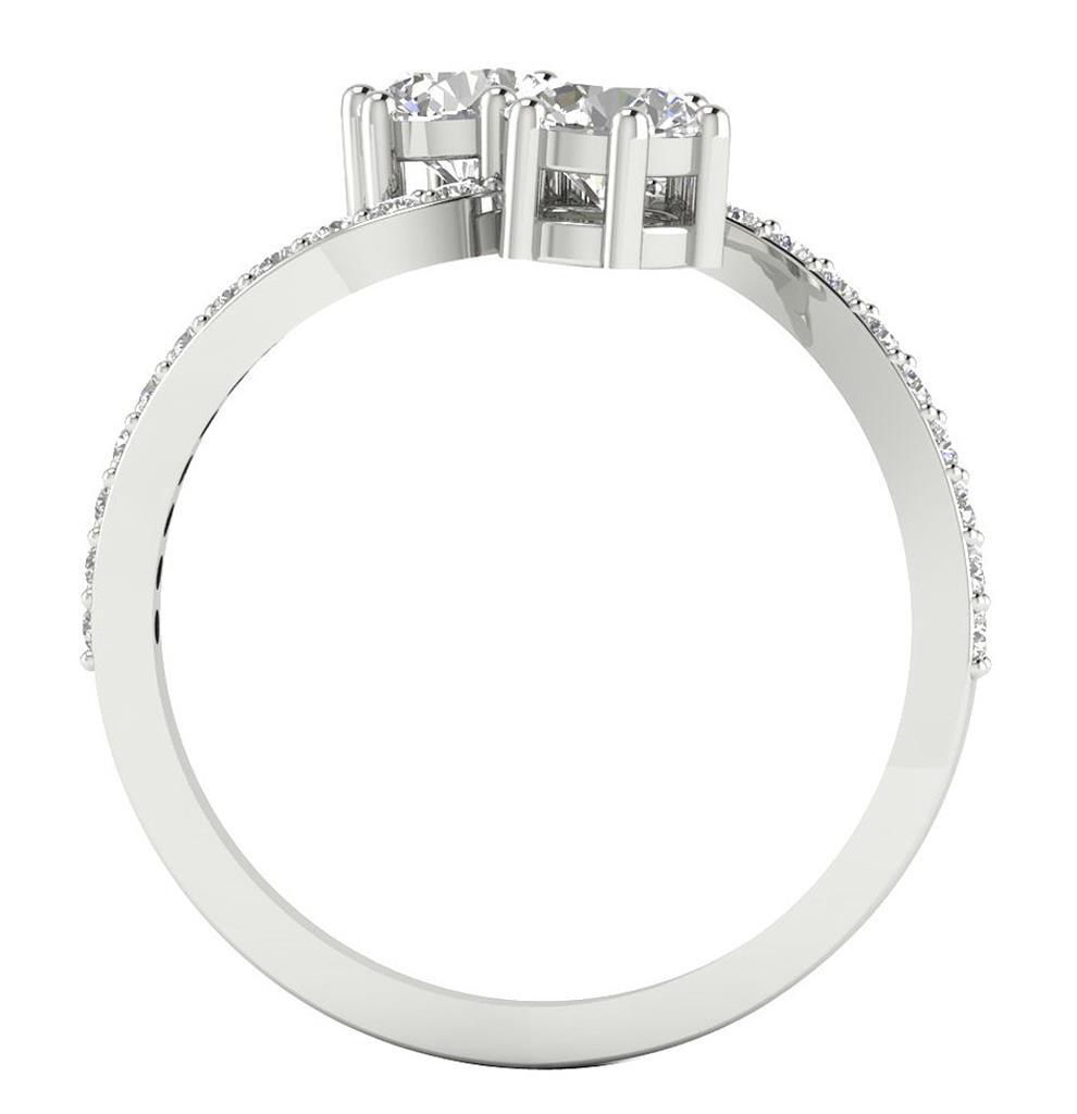 Lab Grown Diamond VS1 F 1.45Ct Forever Us 2 Stone Engagement Ring 14K Solid Gold