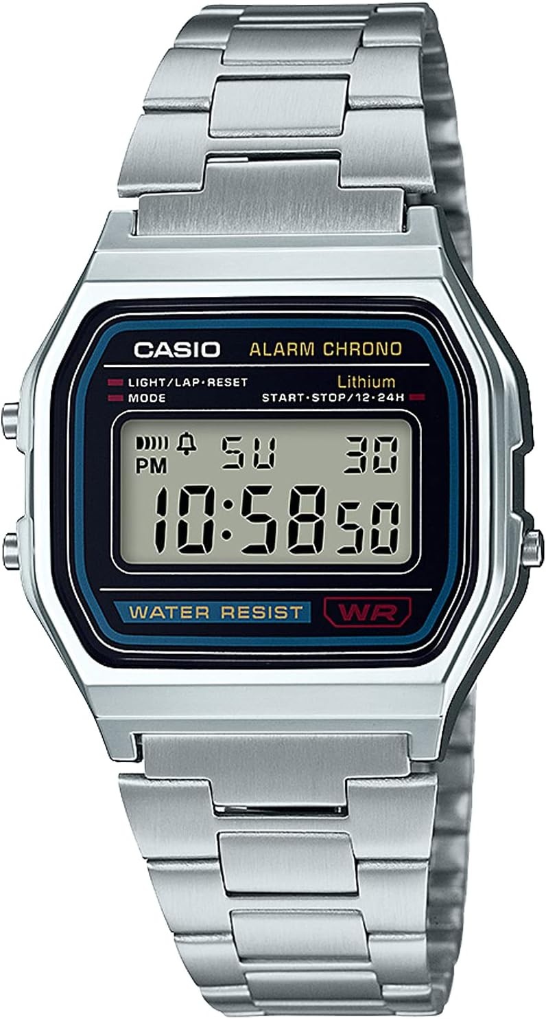 Casio Collection A158WA-1JH Vintage Digital Mens Watch Silver