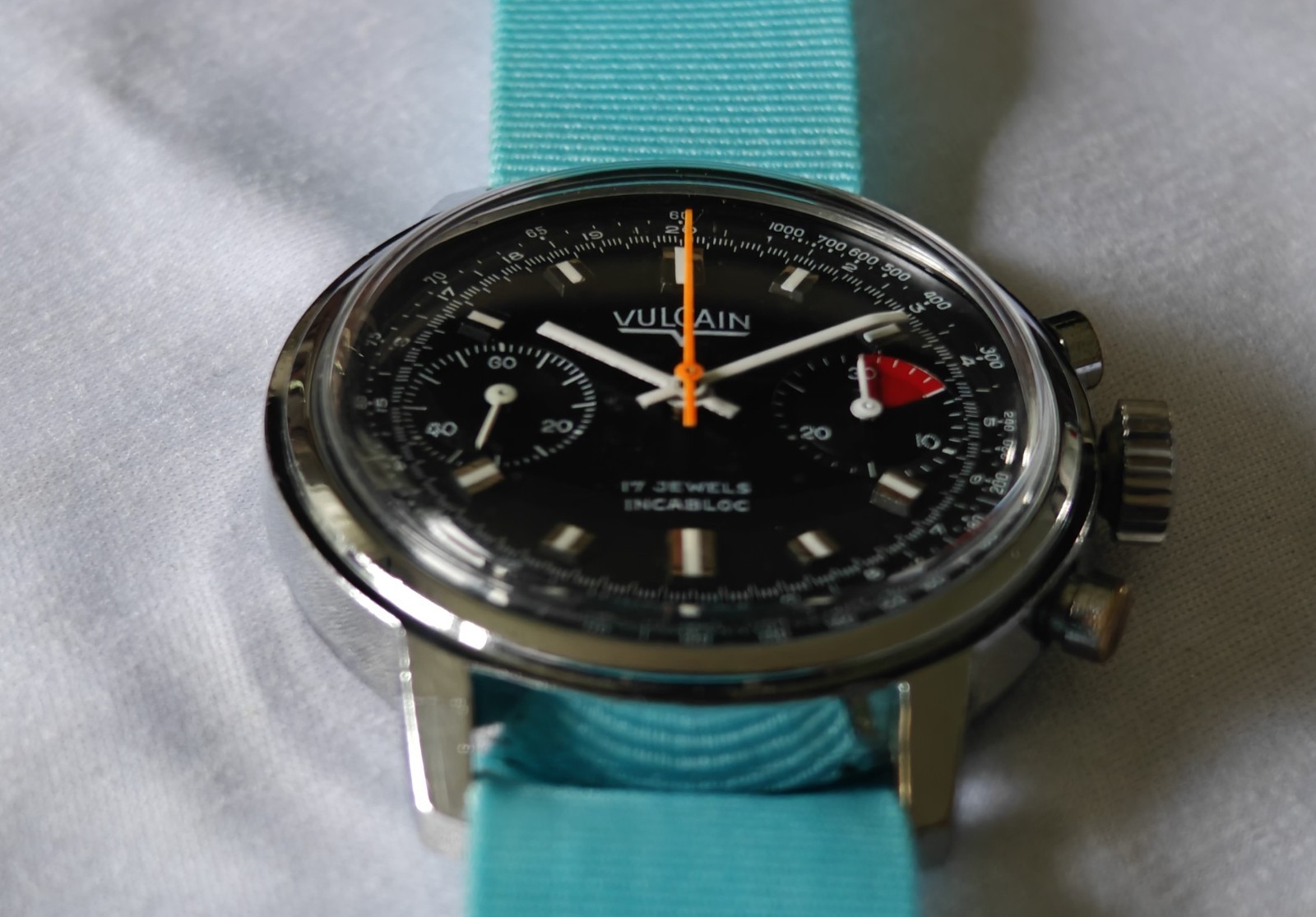 Vulcain 1376 Black Dial Chronograph Manual Wind Men’s Watch Serviced