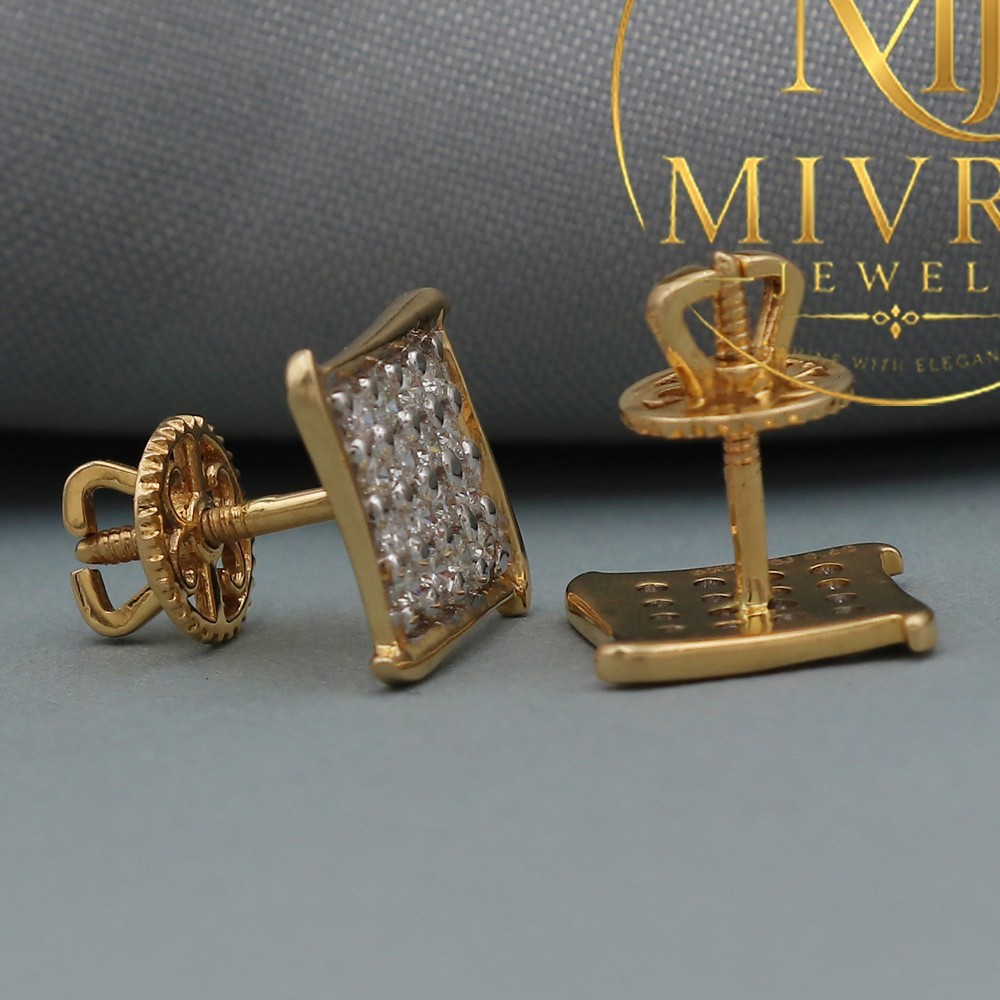 22K Gold Stud Earrings 1.1cm Merry Shine Stamped Gift Sister Sister-In-Law 3.61g