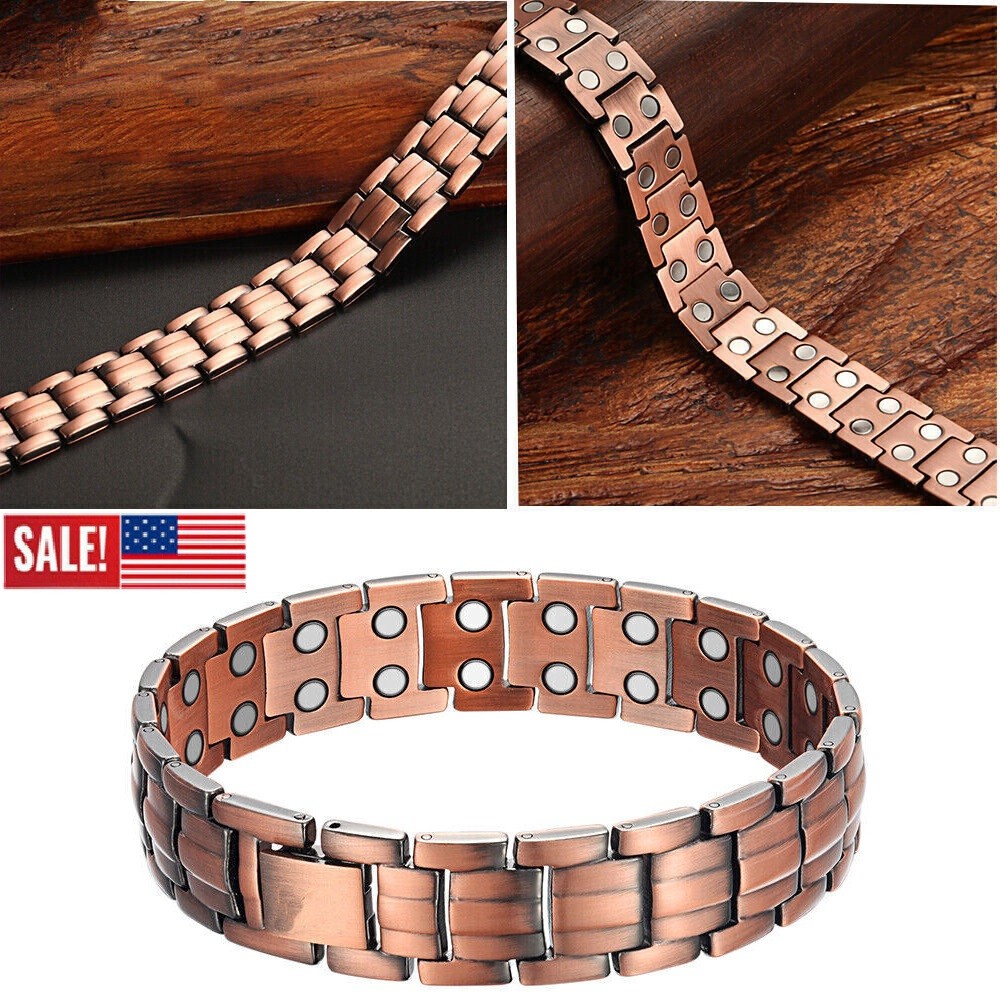 1/2Pack Pure Copper Magnetic Bracelet Arthritis Pain Therapy Energy Cuff Bangle