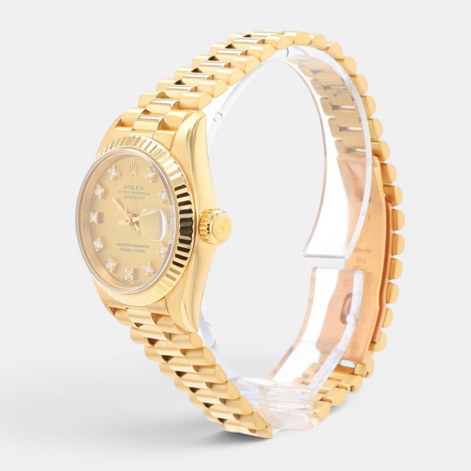 Rolex Datejust 69178 26mm Champagne Diamond 18K Yellow Gold Automatic Watch