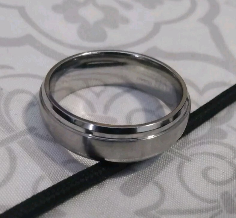 Triton Handmade Tungsten Carbide Ring – Bright Finish and Bevel Edge
