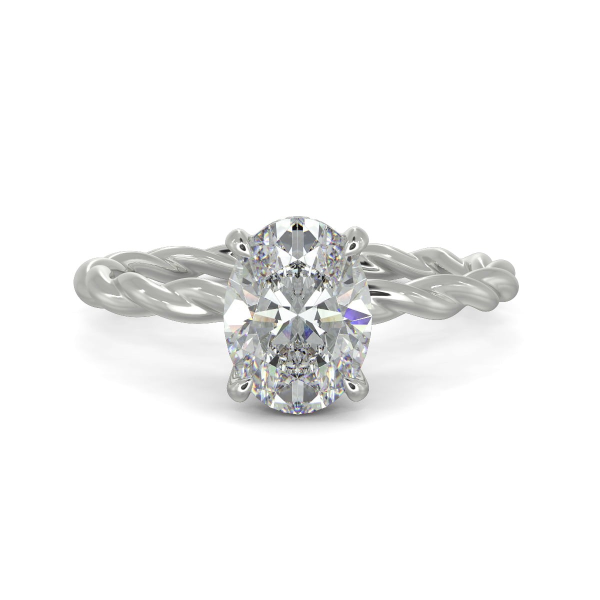 1.05 Ct Oval Cut Diamond Engagement Ring VS2 D White Gold 14k