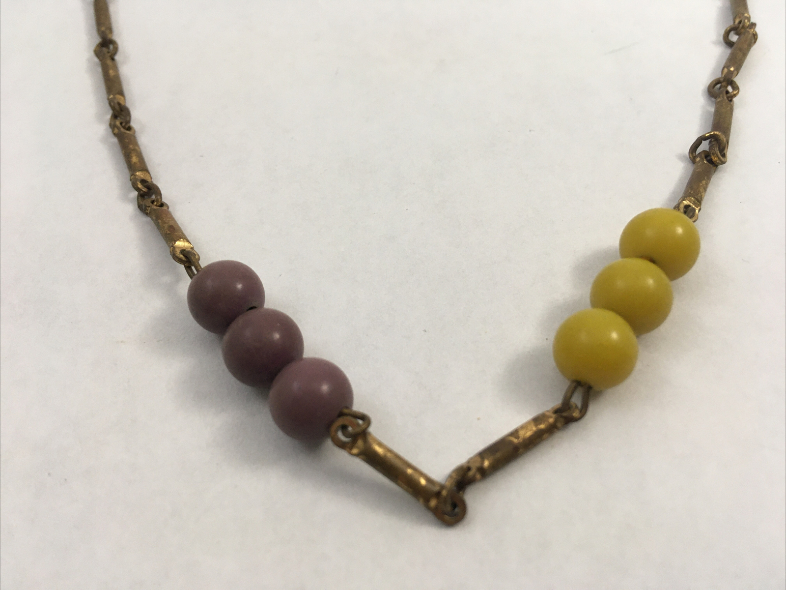 Multi Color Beaded Gold Tone Strand Necklace 32″ Vintage Boho Chic String