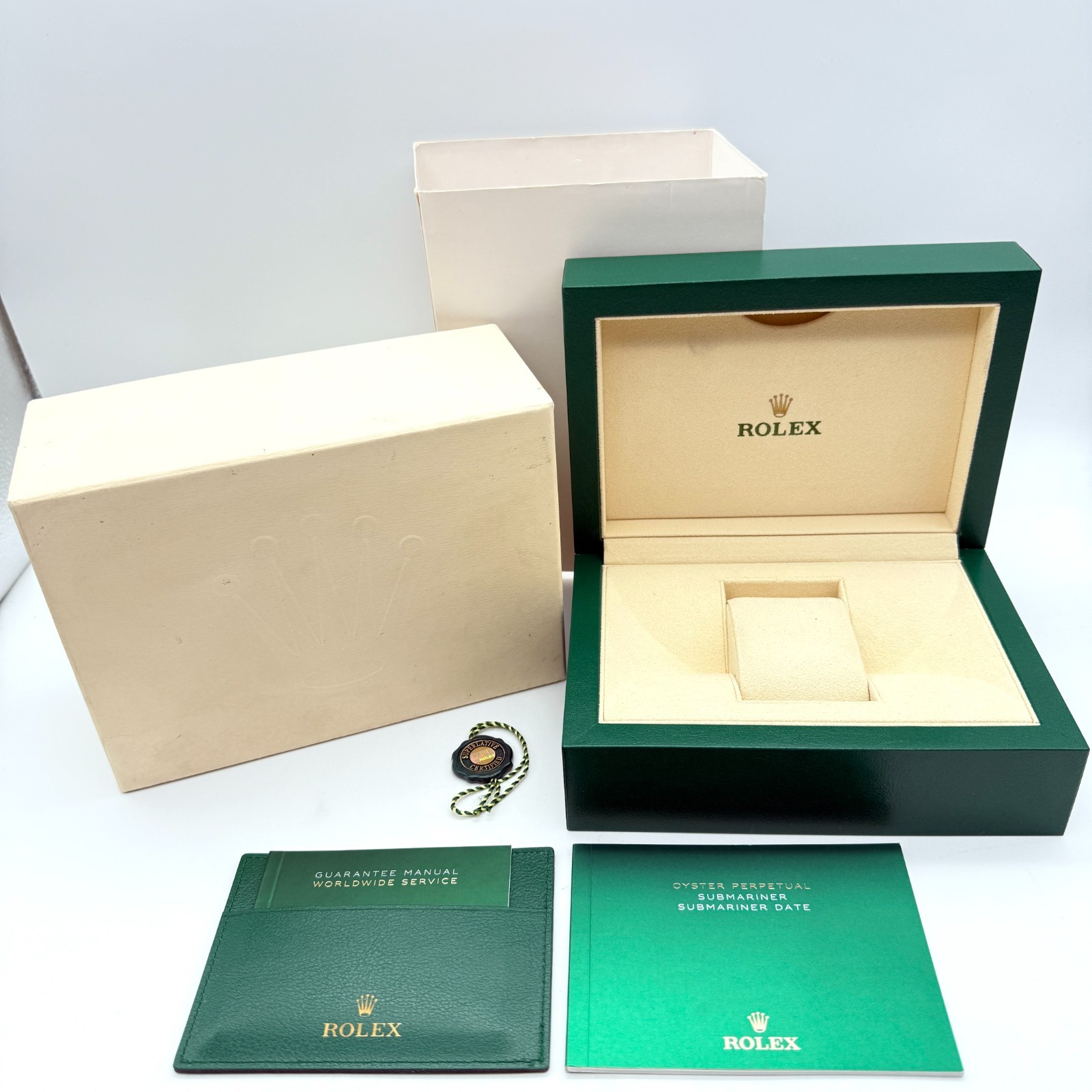 Rolex Watch Box 39139.64 Submariner Booklet Card holder Tag Manuel Genuine