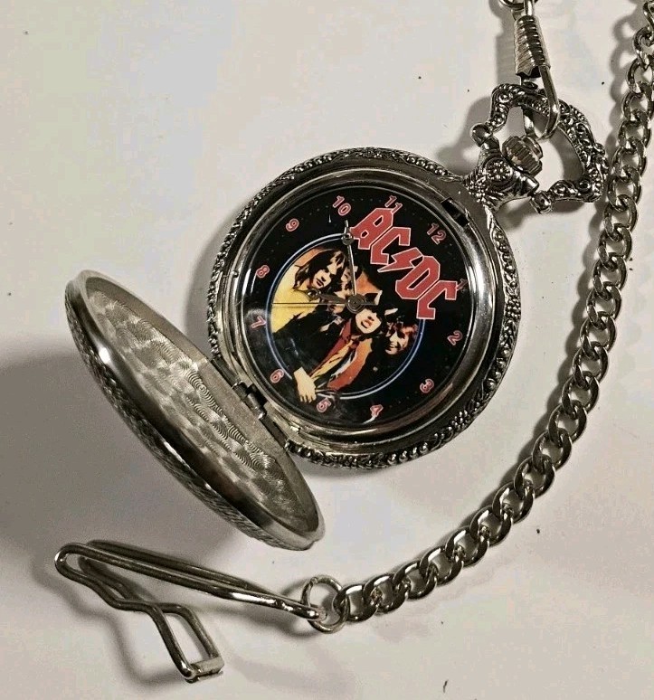 Vintage AC/DC Pocket Watch 2006 Tour Collection Working NEW BATTERY INSTALLED
