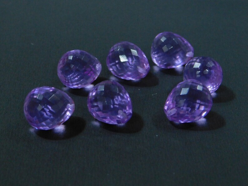 10 Ps Hydro Spinel Purple Tear Drop Beads Faceted Briolette Jewelry Make 16x14MM