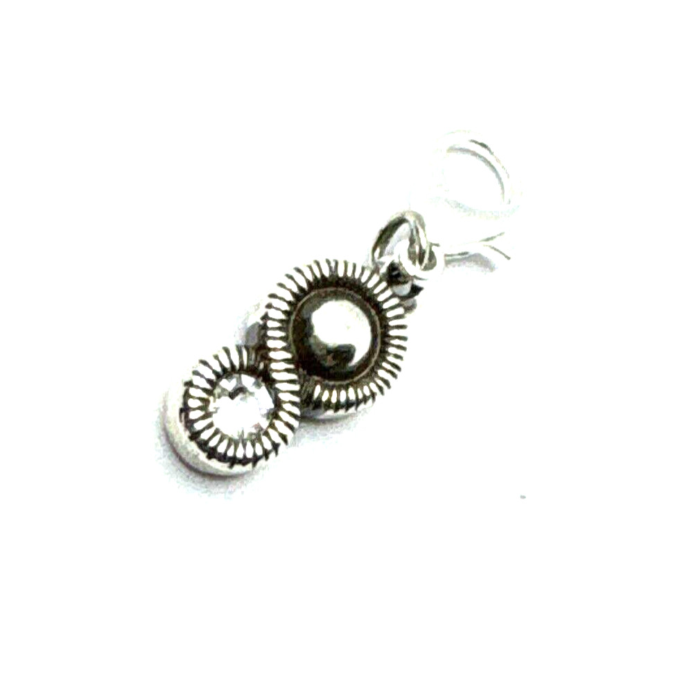 Brighton Infinity Figure Eight White Colorless Crystal Silver Custom Clip Charm
