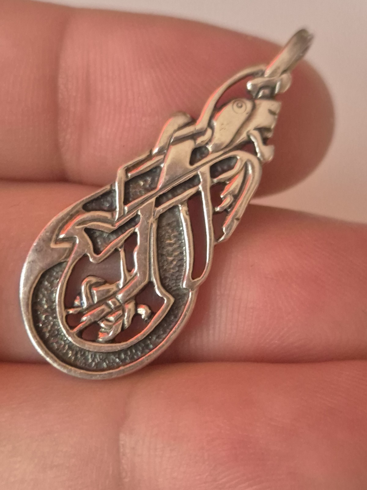 Ortak Celtic Zoomorphic Sterling Silver Pendant Only Malcolm Gray