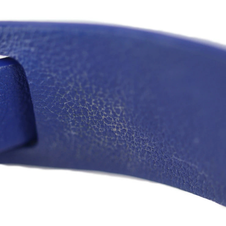 LOUIS VUITTON Bracelet Spike It Bracelet M6693F #17 Leather Blue GHardware Silve