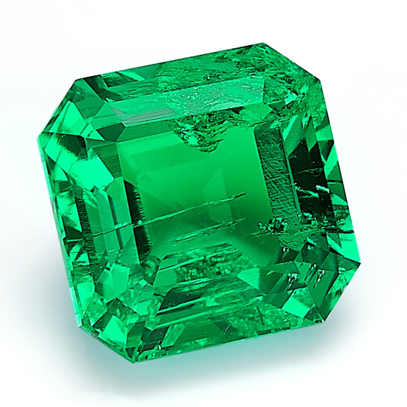 AGL Lab Grown Colombia Emerald Asscher Cut Gemstones with Inclusion for Jewelry