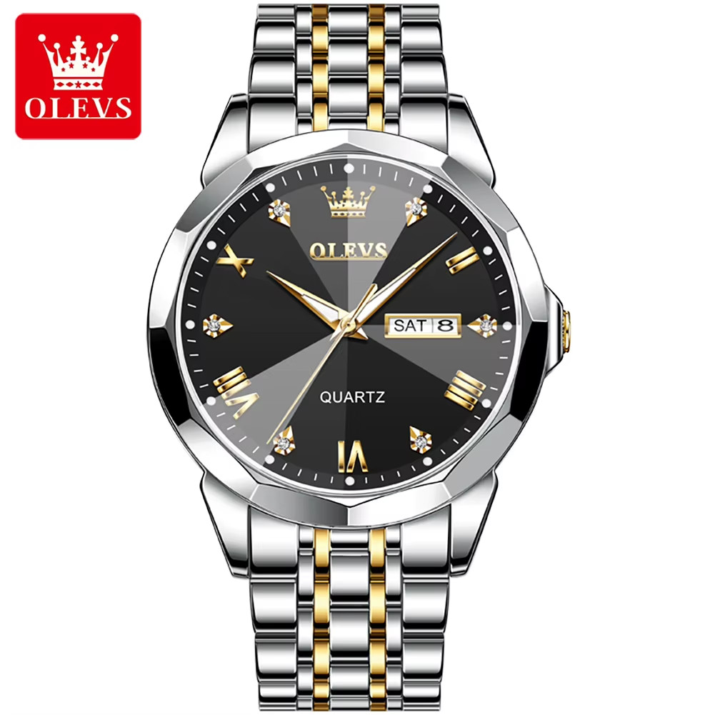 OLEVS 9931 Men’s Quartz Watch | Stainless Steel Luminous Calendar Waterproof