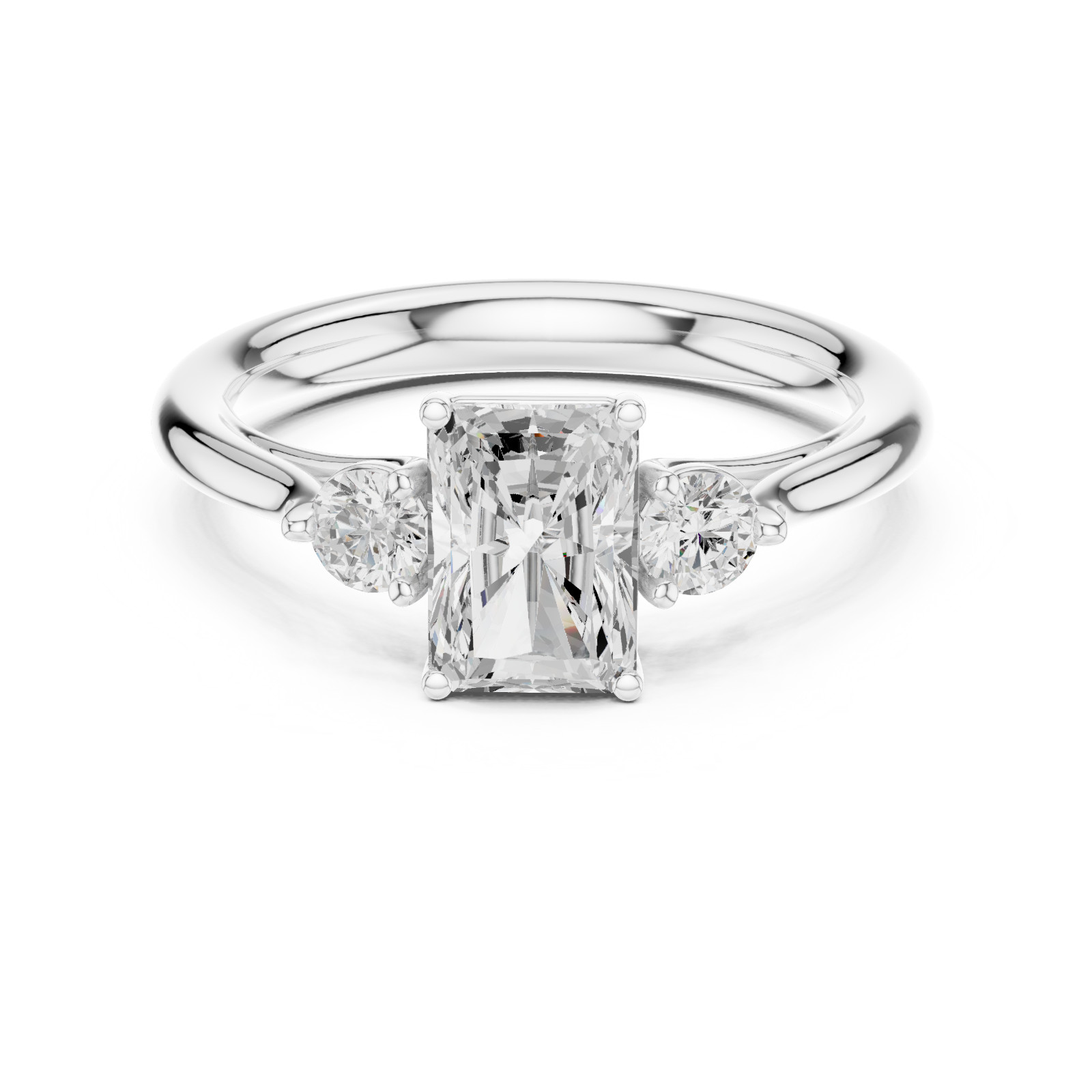 Radiant Certified 1.2 Ct Lab Grown Diamond Wedding Proposal Ring 14K Gold Over