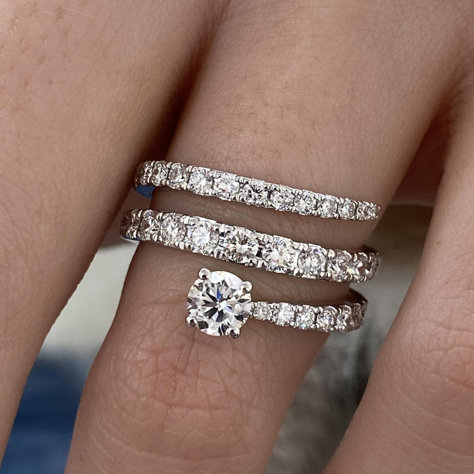 1.50CT Round Cut Lab Grown Diamond Warp Engagement Wedding Band Ring 14k Gold