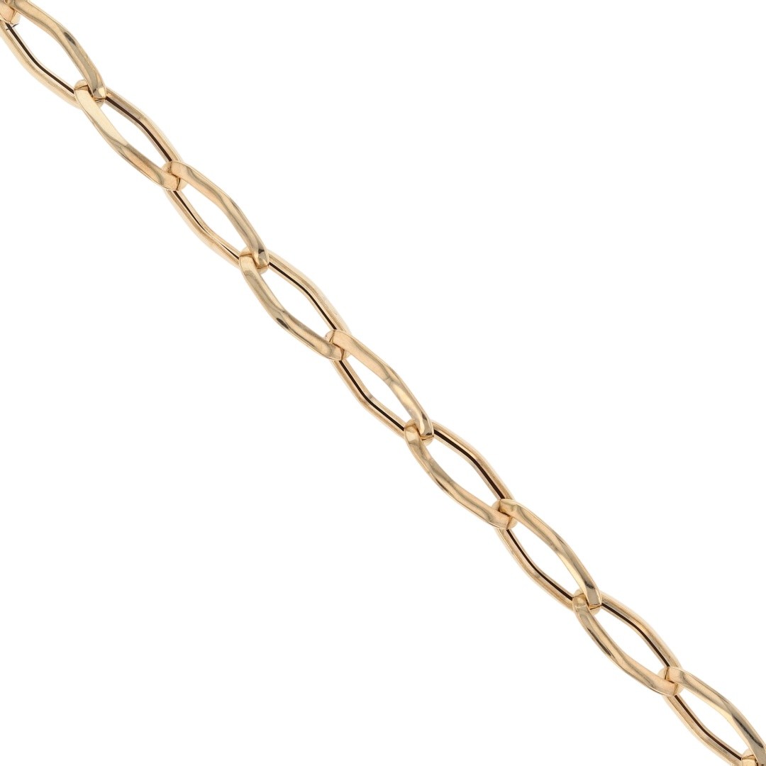 6.9mm Hollow Fancy Paperclip Link Chain 20″ Necklace 14k Yellow Gold 5.41 Grams