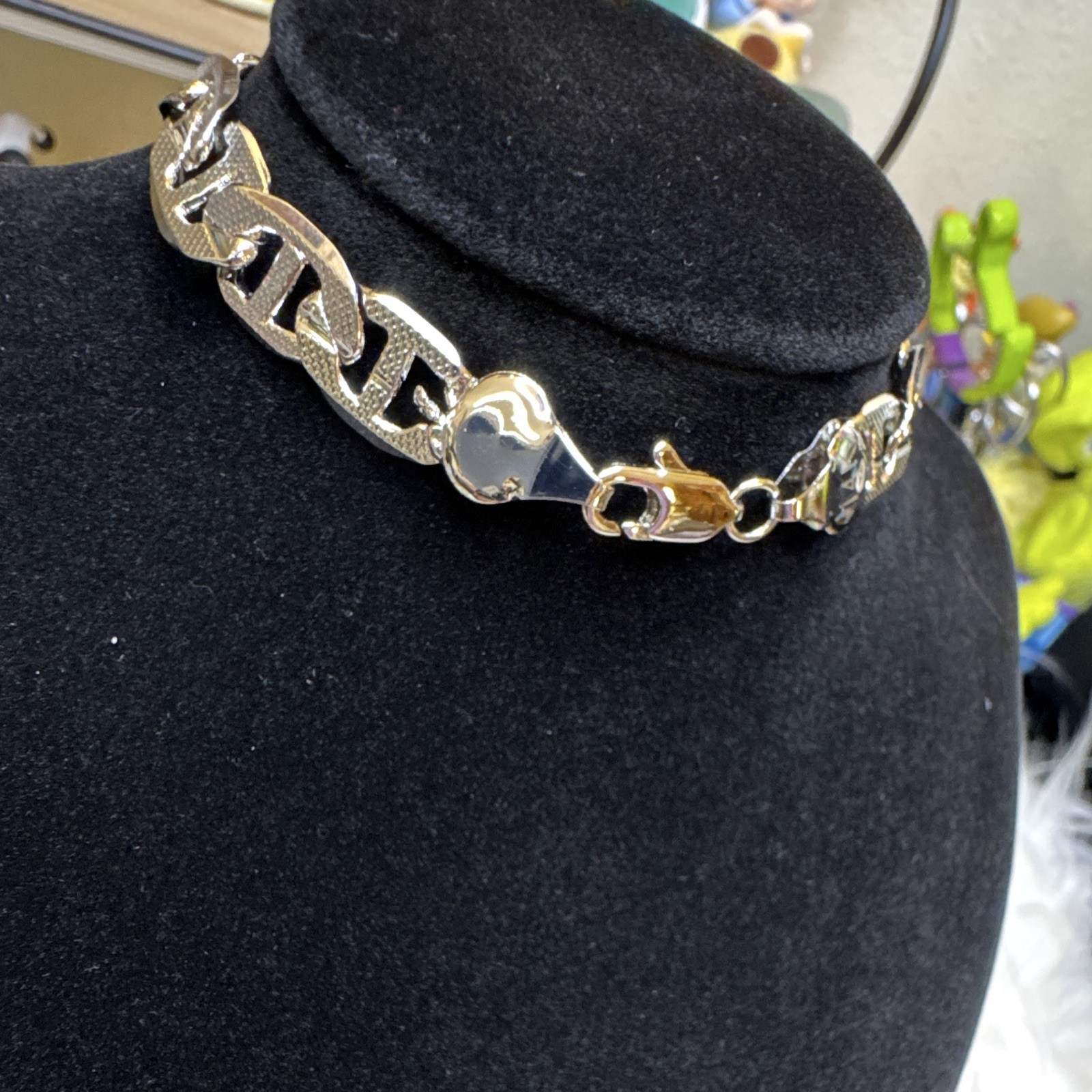 Mariner Link Bracelet 14K White Gold Filled, 8.5inch, 9.2mm, 14k Stamped