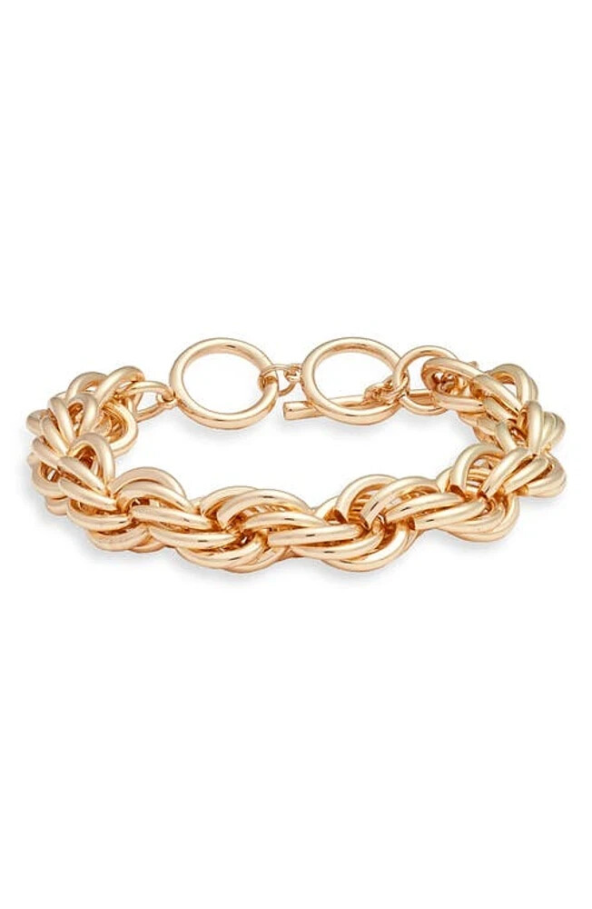 Open Edit Jumbo Rope Chain Toggle Bracelet in Gold