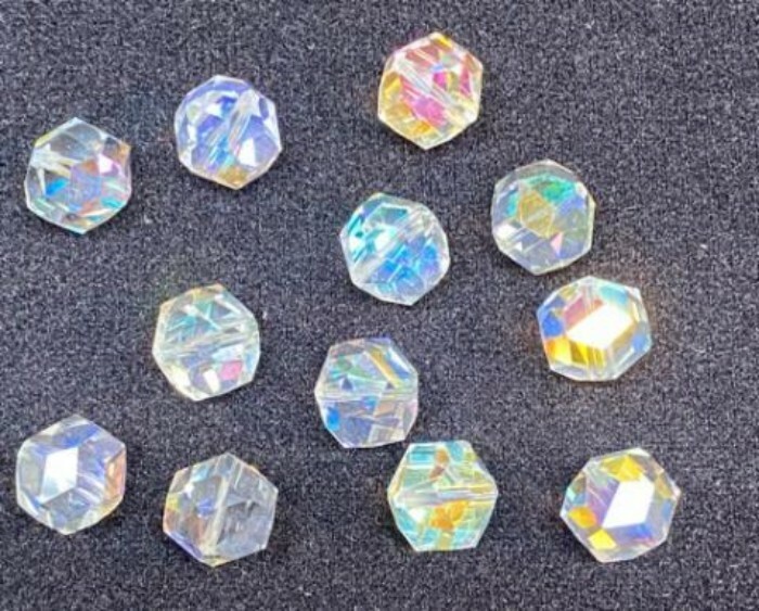 12 Pieces Vintage Swarovski #371 11 mm Crystal Aurora Borealis Beads
