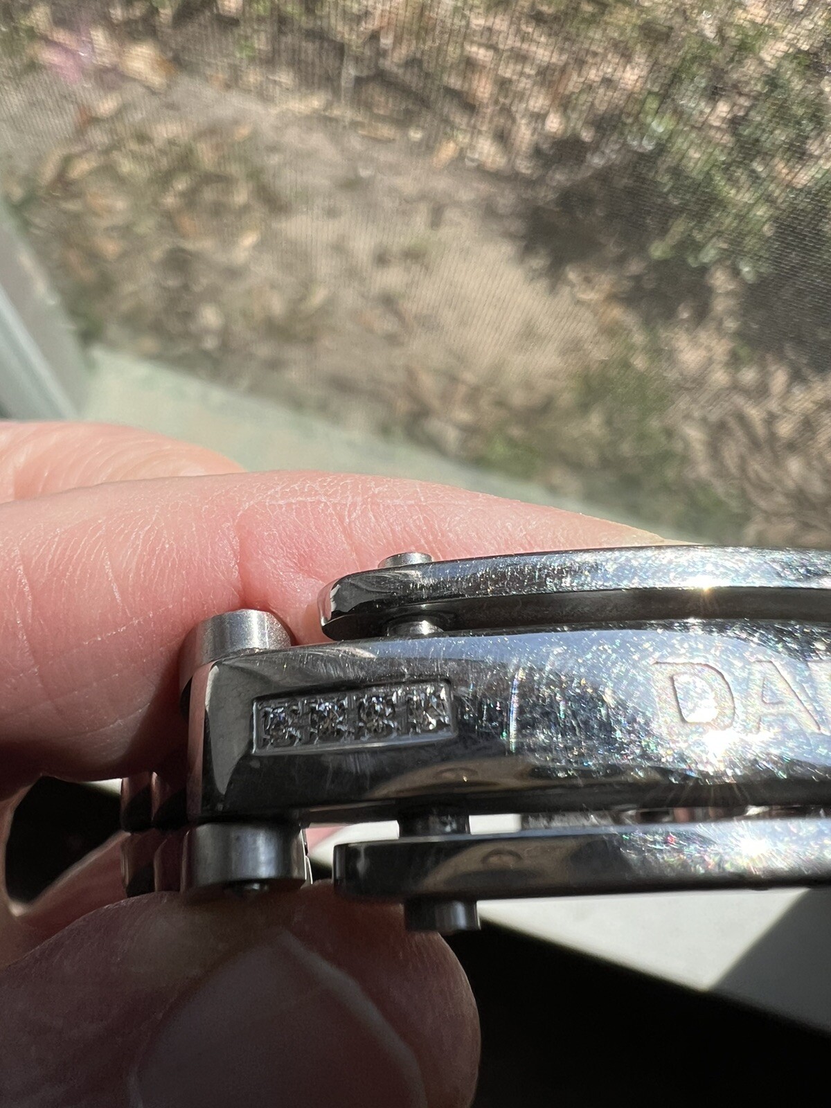 Stainless Steel Dad Bracelet With Diamonds