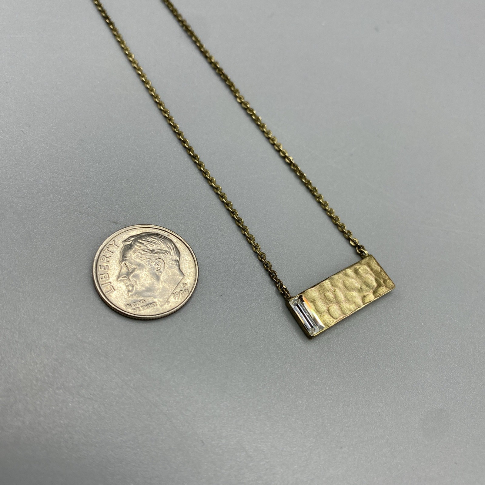 Silpada KR Crossbar Swarovski Crystal Brass Necklace 15″ With A 2″ Extender
