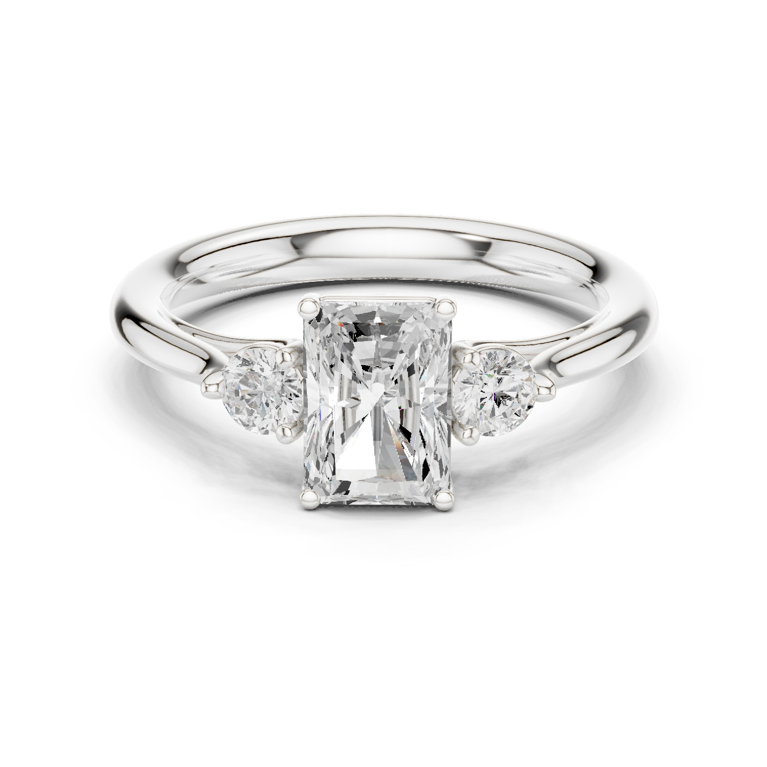 Radiant Certified 1.2 Ct Lab Grown Diamond Wedding Proposal Ring 14K Gold Over