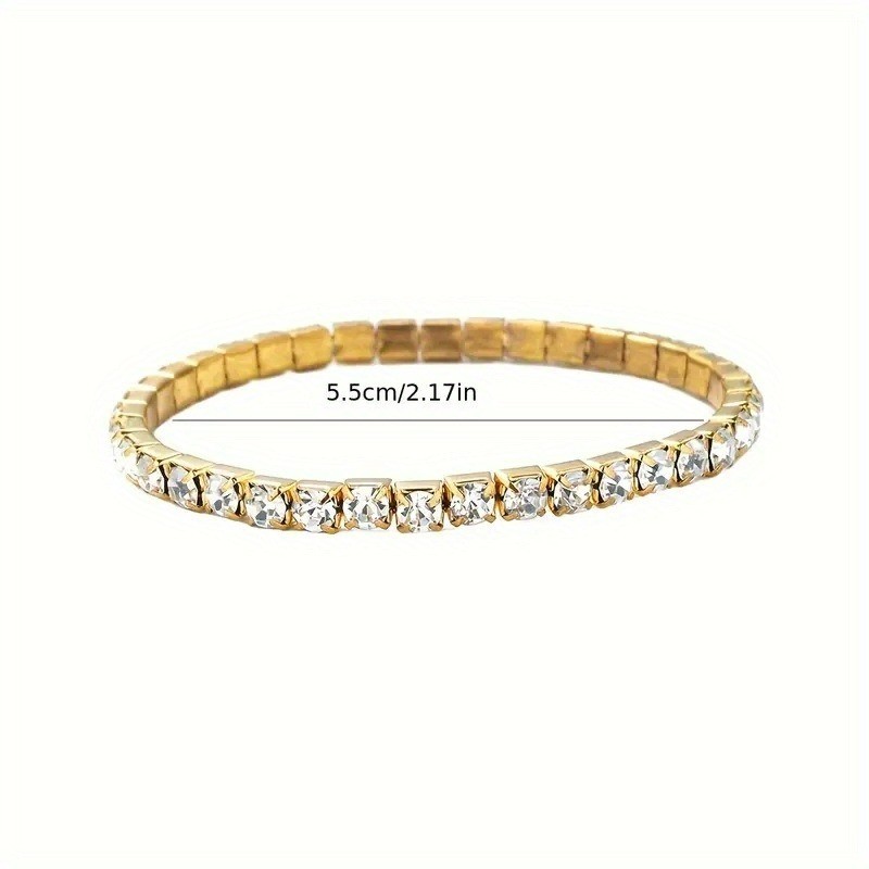 Random 10Pcs Women Crystal Rhinestone Stretch Bracelet Bangle Wristband Bling