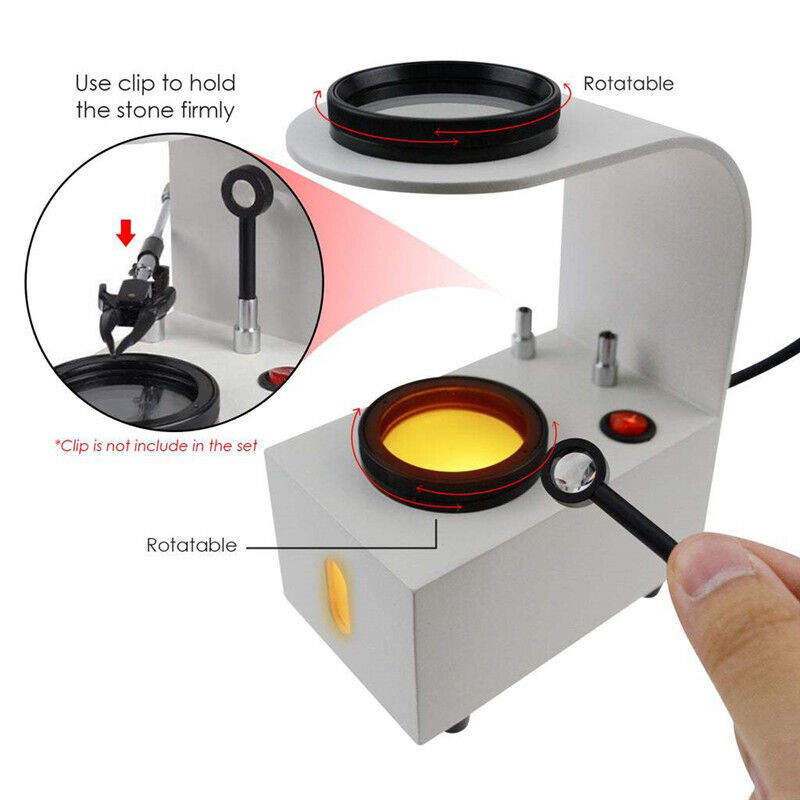2Glass Filter Gem Jeweller Tester Tool LED Desktop Polariscope Gemstone