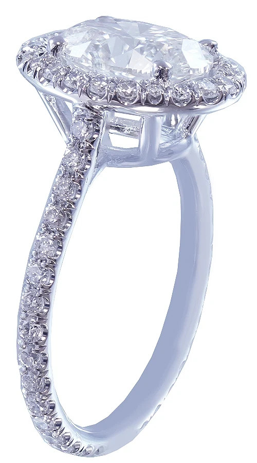 Certified Natural 1.2ct VS1 F Oval White Diamond AAA 14K White Gold Wedding Ring