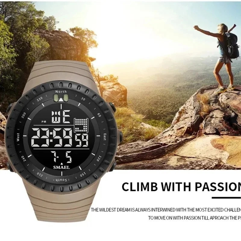SMAEL Mens Sports Watch Waterproof Quartz Analog Digital Military Wrist Watches