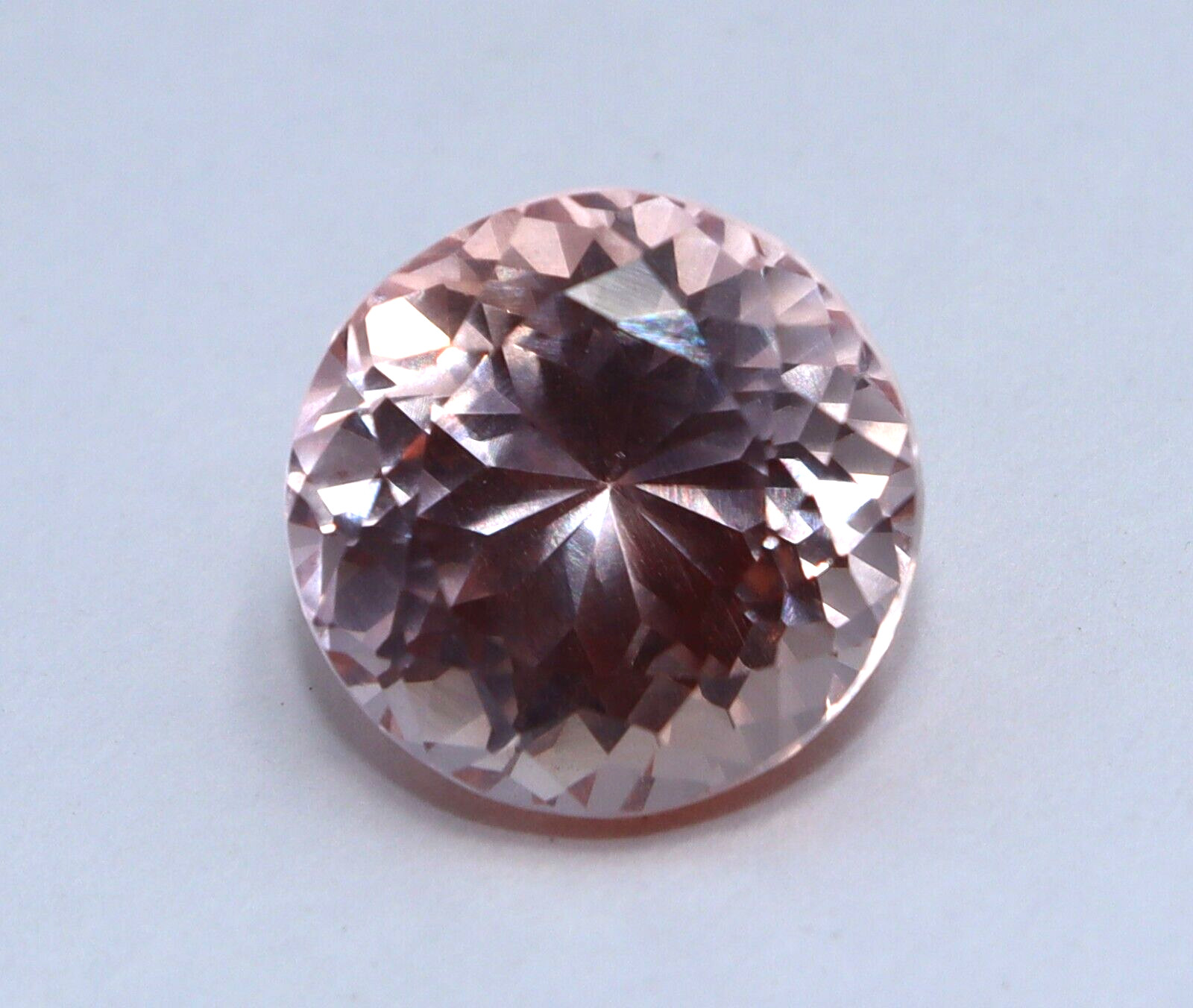 Natural Morganite Certified 10.40 Ct Round Cut Loose Peach Faceted Gemstone