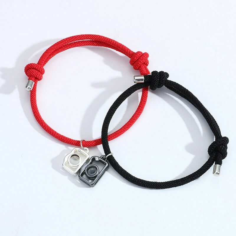 2 Pcs Magnetic Lover Couple Bracelet Heart Pendant Bracelets Fashion Jewelry NEW
