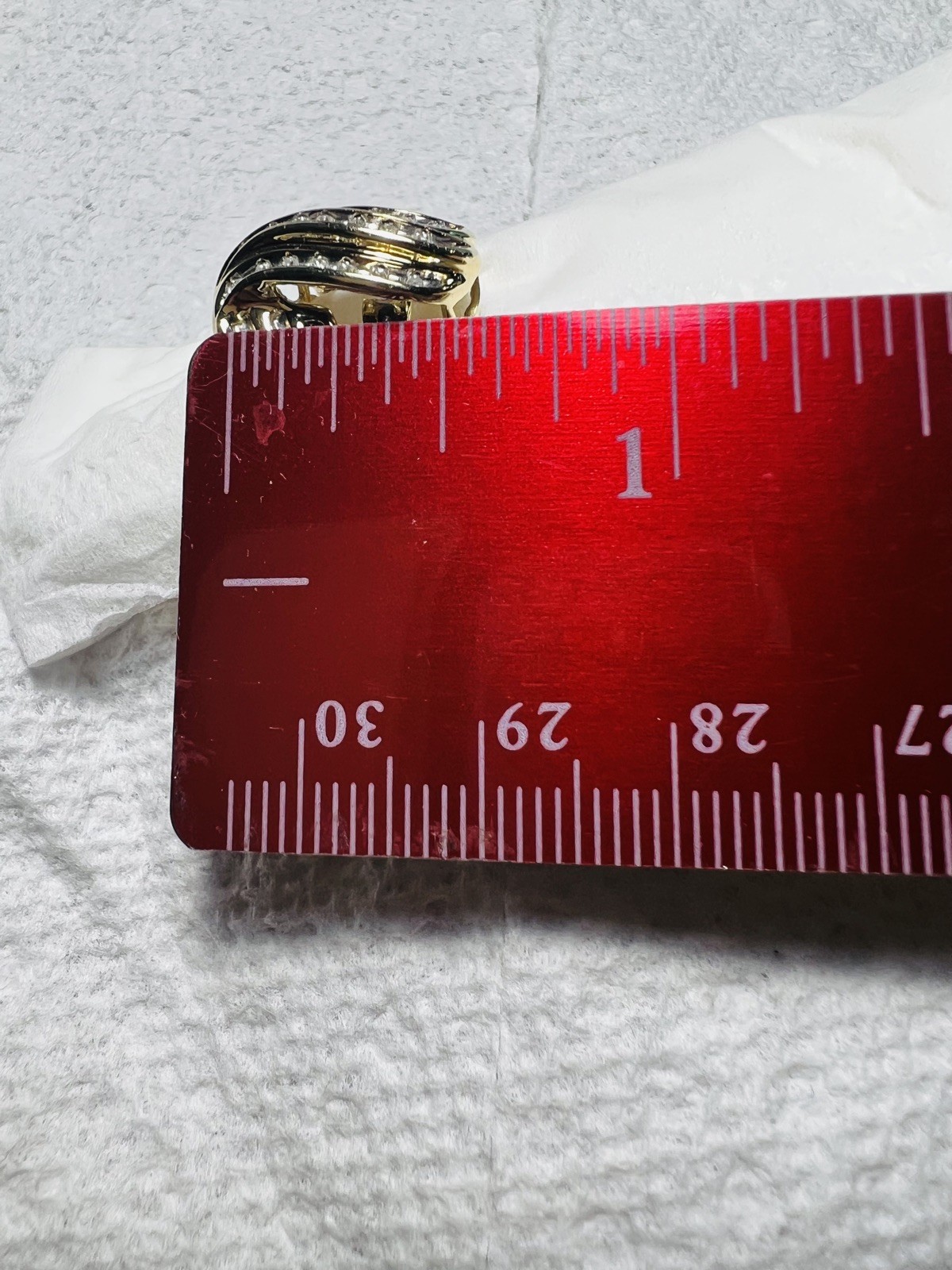 14k yellow diamond gold ring .4 carats I2-3 Channel Set diamonds 5 Grams size 7