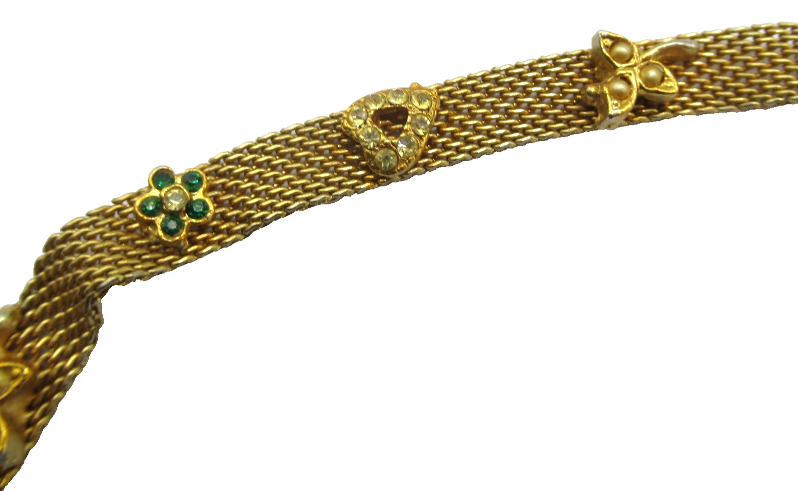 Goldette Charm Mesh Bracelet Vintage MCM