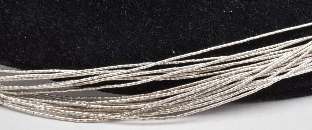 Southwest Traditions Liquid 925 Sterling Silver Heishi 20 Strand 24″ Necklace