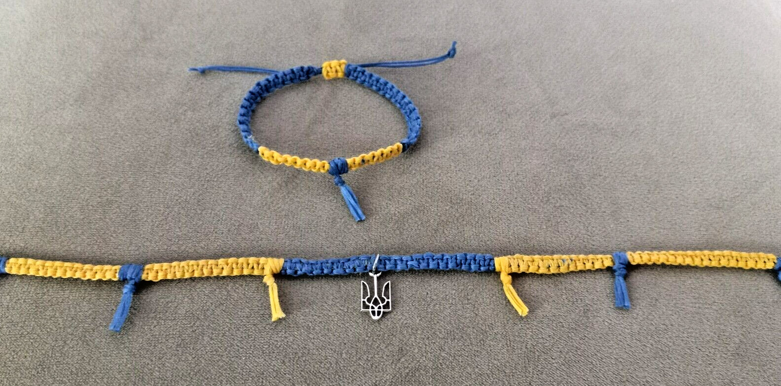 Ukraine Tryzub Trident Choker Necklace & Bracelet Set
