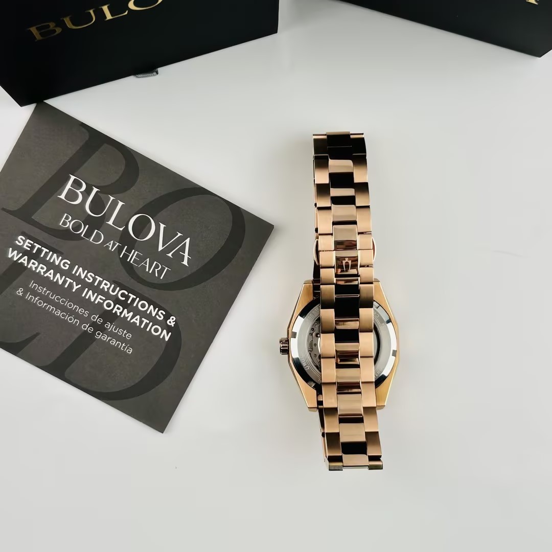 Bulova Classic 97B234 Purple Dial Rose Gold Men’s Watch Surveyor Automatic 39mm