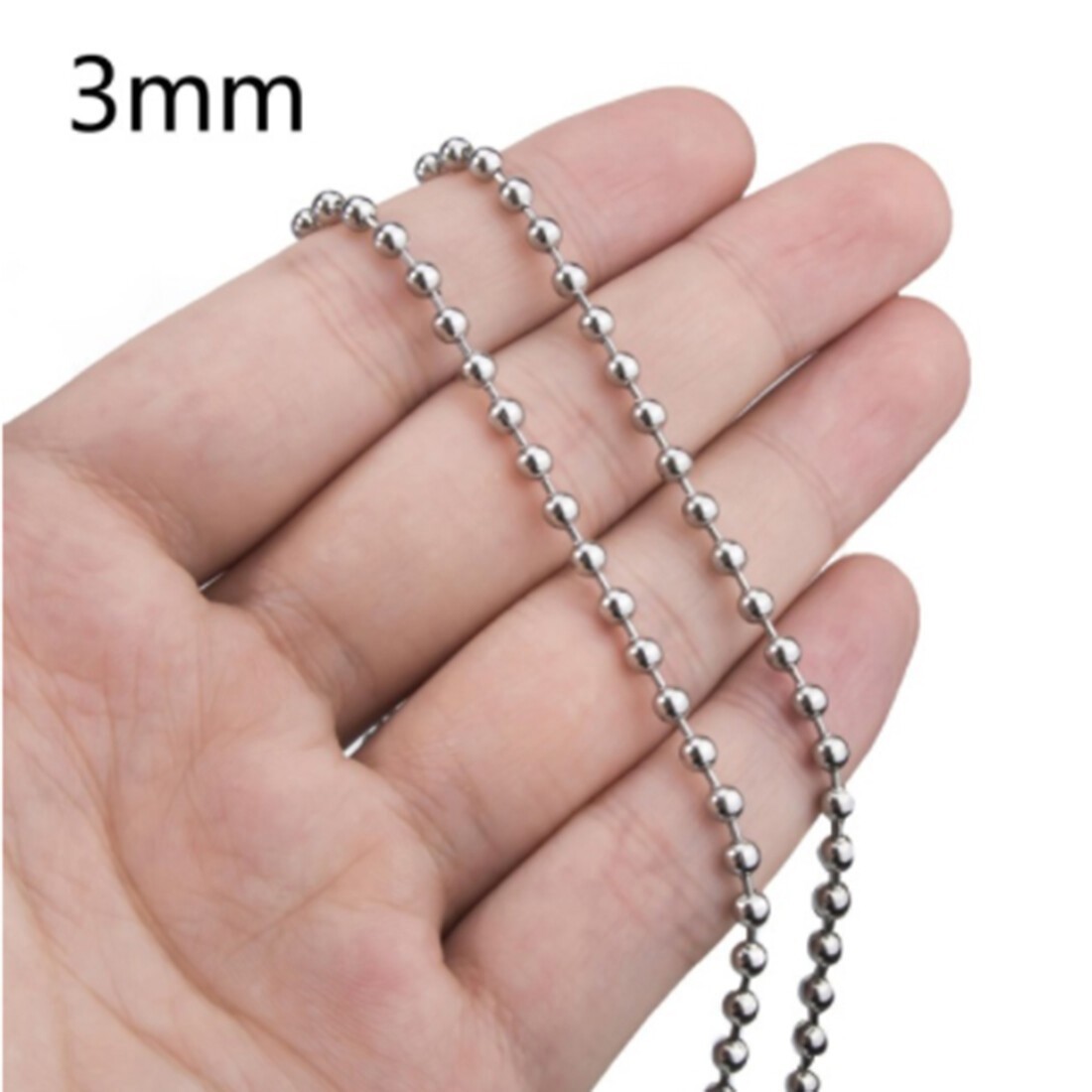 USA Stock Unisexs Stainless Steel Silver Bead Ball Chain Necklace Bracelet 7-28″