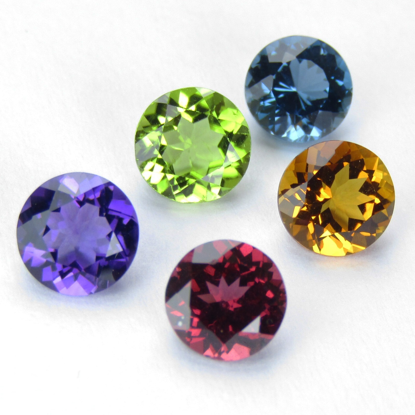 6.88Cts Sparkling Natural Semi Precious 7mm Round 5Pcs Of Loose Brazil Gemstones