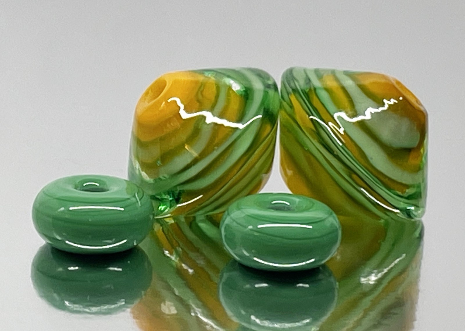 Handmade Lampwork Glass Beads From Murano Tamara Yarilo Brand 4 Pcs
