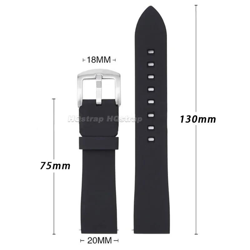 18mm 20mm 22mm Soft Silicone Watch Band Divers Replacement Strap Quick Release