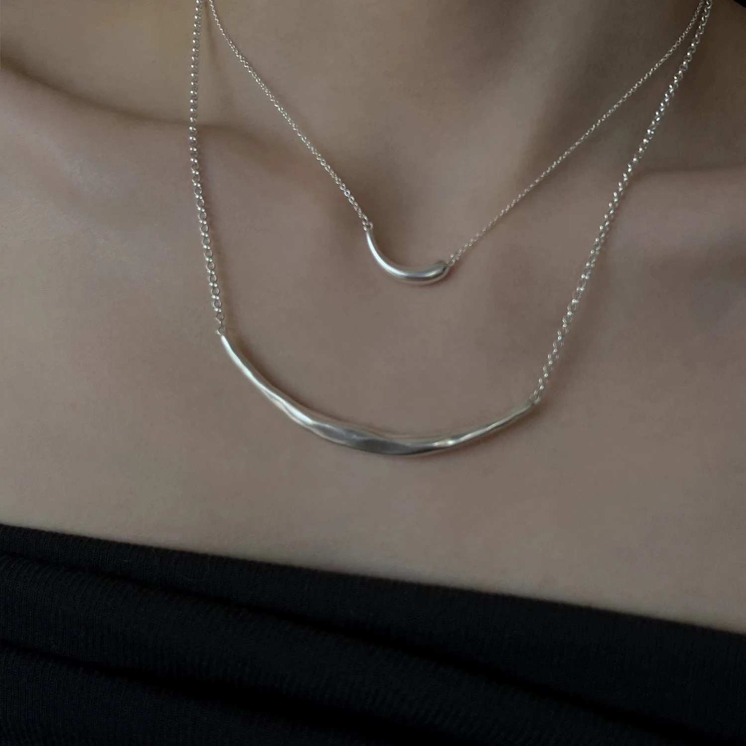 S925 Sterling Silver Necklaces For Women Simple Chain Fashion Minimalist Pendant