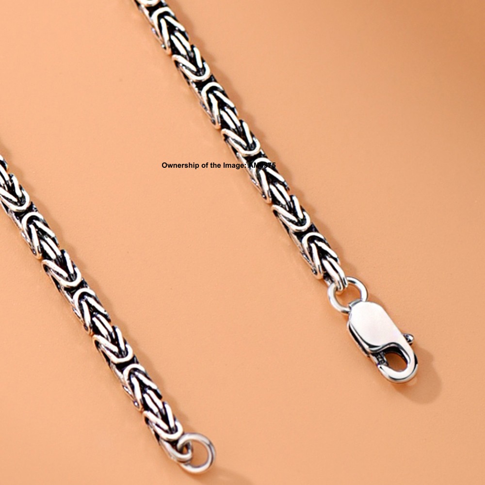 Pure 925 Sterling Silver Bracelet 2.5mm Byzantine Link Chain Women 6.7-8.3inch