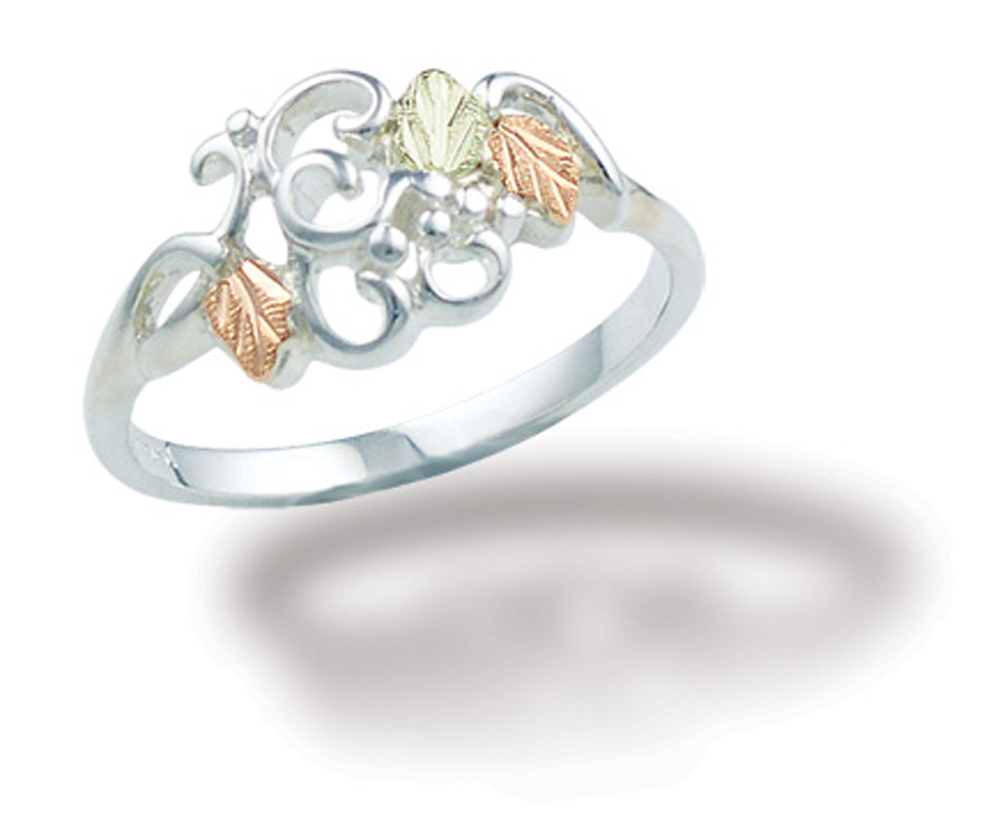 Landstrom’s Black Hills Gold on Silver Curls Ring MRLLR2939